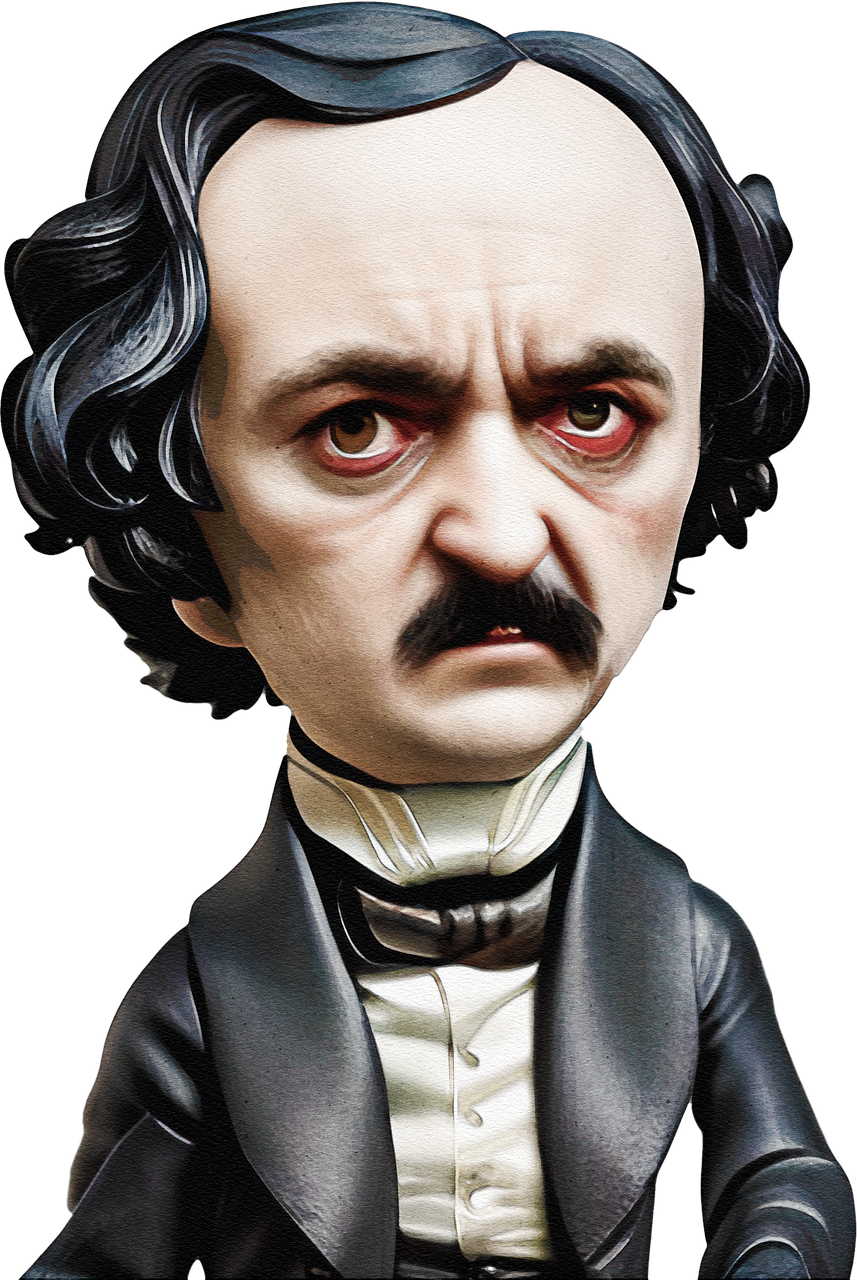 What is 5 of his most famous literary works of Edgar Allan Poe? 