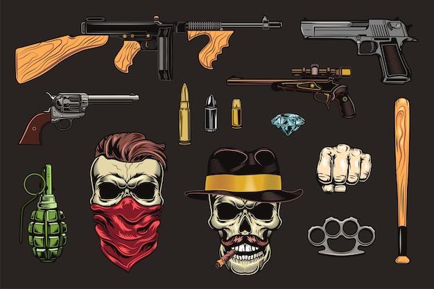 What weapons did gangsters use? 
