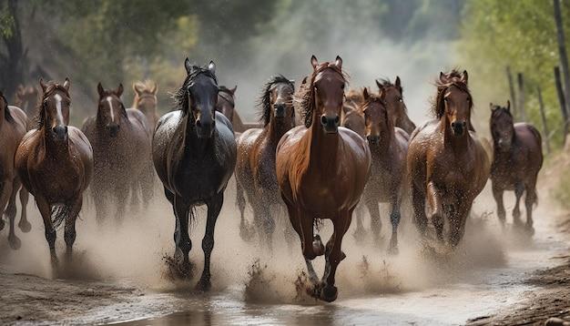 How many horses are in a wild herd? 