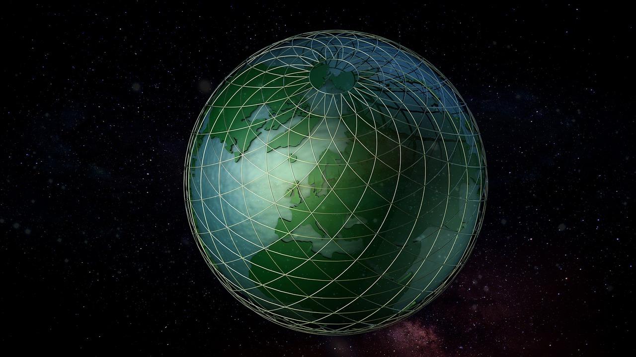 How does the grid system help locate the place on the globe? 