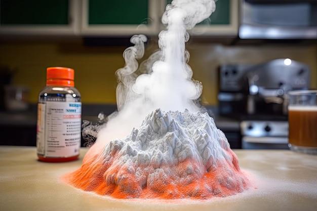 How do you make a volcano erupt without baking soda and vinegar? 