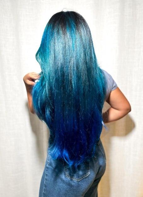 How do you get blue tint out of black hair? 