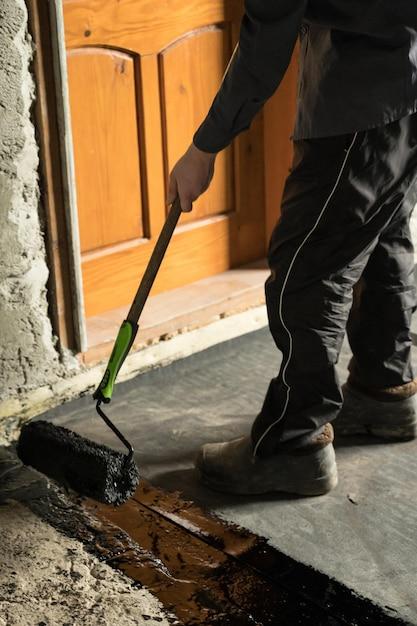 How do you get gas out of concrete floor? 