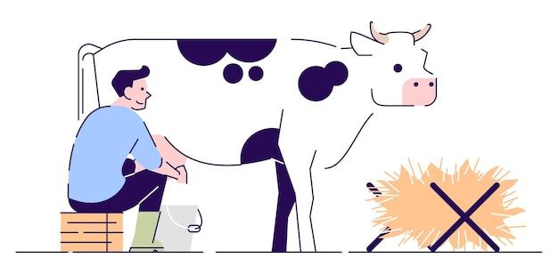 What was the first guy to milk a cow doing? 