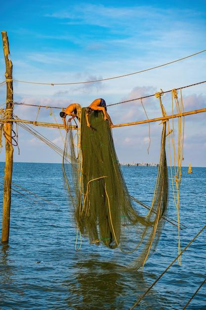 What are large fishing nets called? 