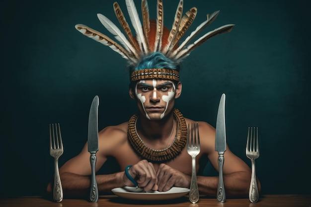 What did Native Americans use for eating utensils? 