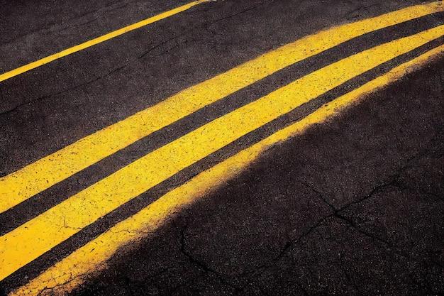 What is marked by two sets of double yellow lines? 