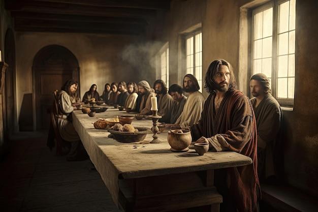What did Jesus do at the Last Supper to his disciples? 