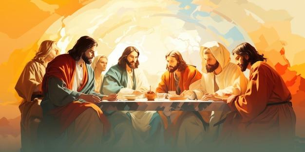 What did Jesus do at the Last Supper to his disciples? 