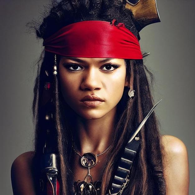 Who is the black female pirate in Pirates of the Caribbean? 